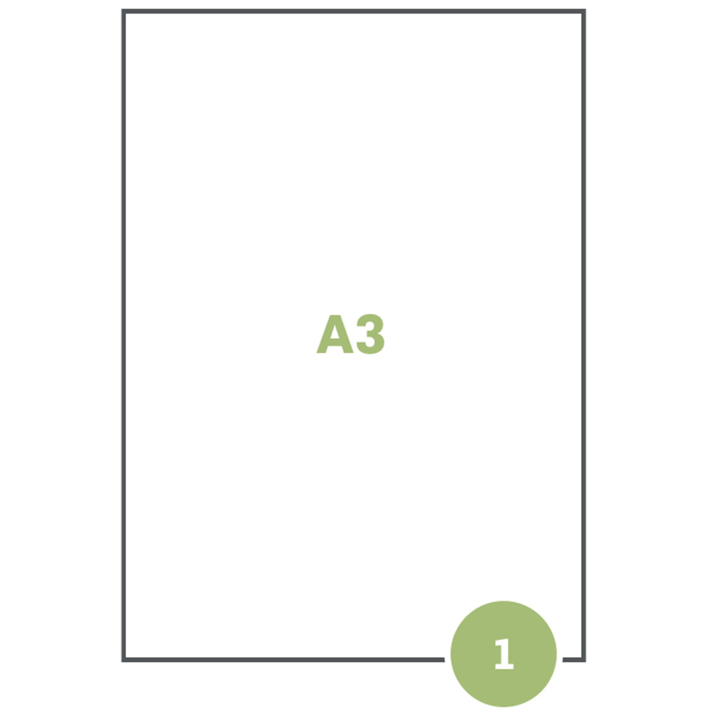 ETICHETTE AUTOADESIVA A3 (1ET.X100FF) S/MARGIN