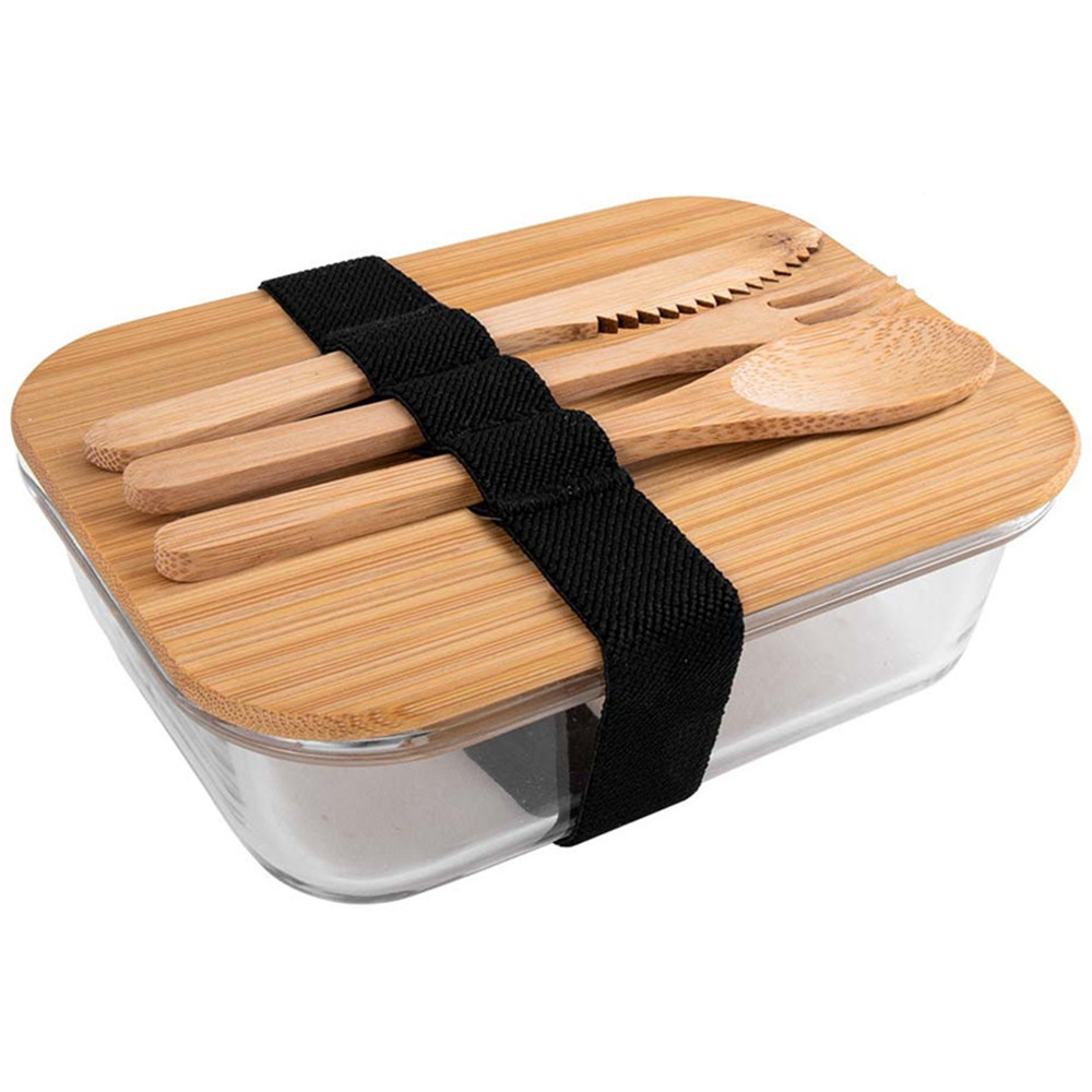 SET PORTA PRANZO BUONÌ VETRO 700ML+ POSATE