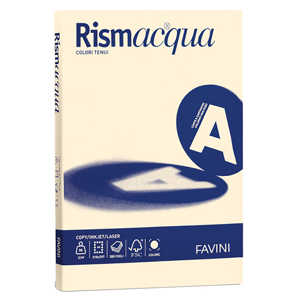 CARTONCINO A4 FAVINI RISMACQUA 140GR COLORI TENUI (CF.200FF)