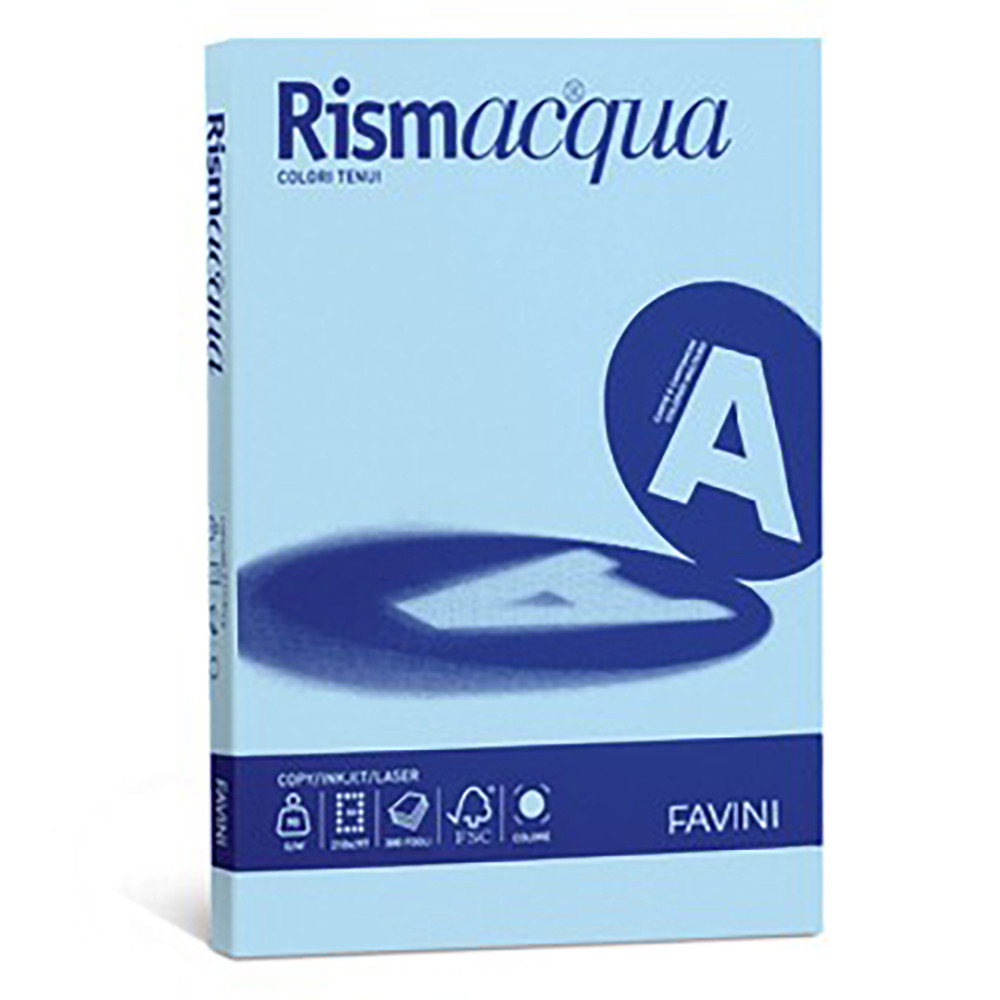 CARTONCINO A4 FAVINI RISMACQUA 140GR COLORI TENUI (CF.200FF)