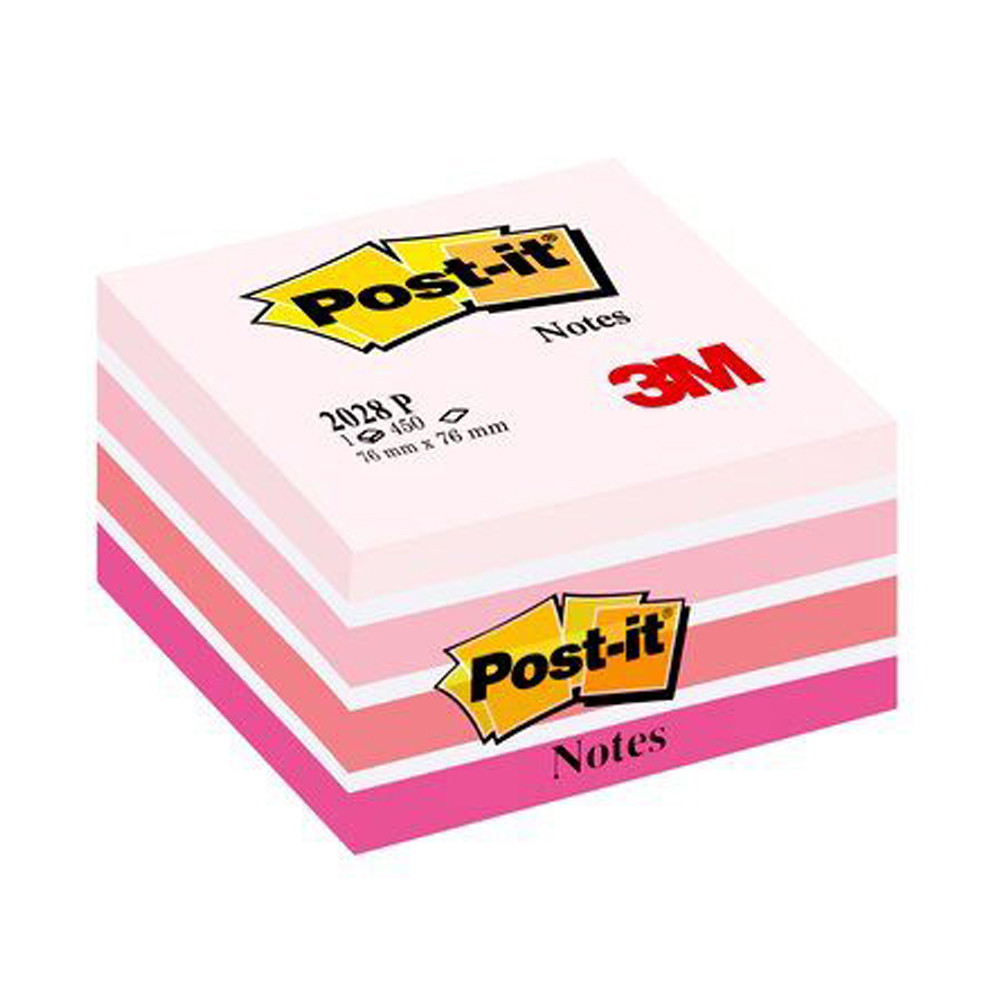 BLOCCO CUBO POST-IT 3M 76X76MM 450FF AQUAR/ROSA 2028-P ACQUERELLE