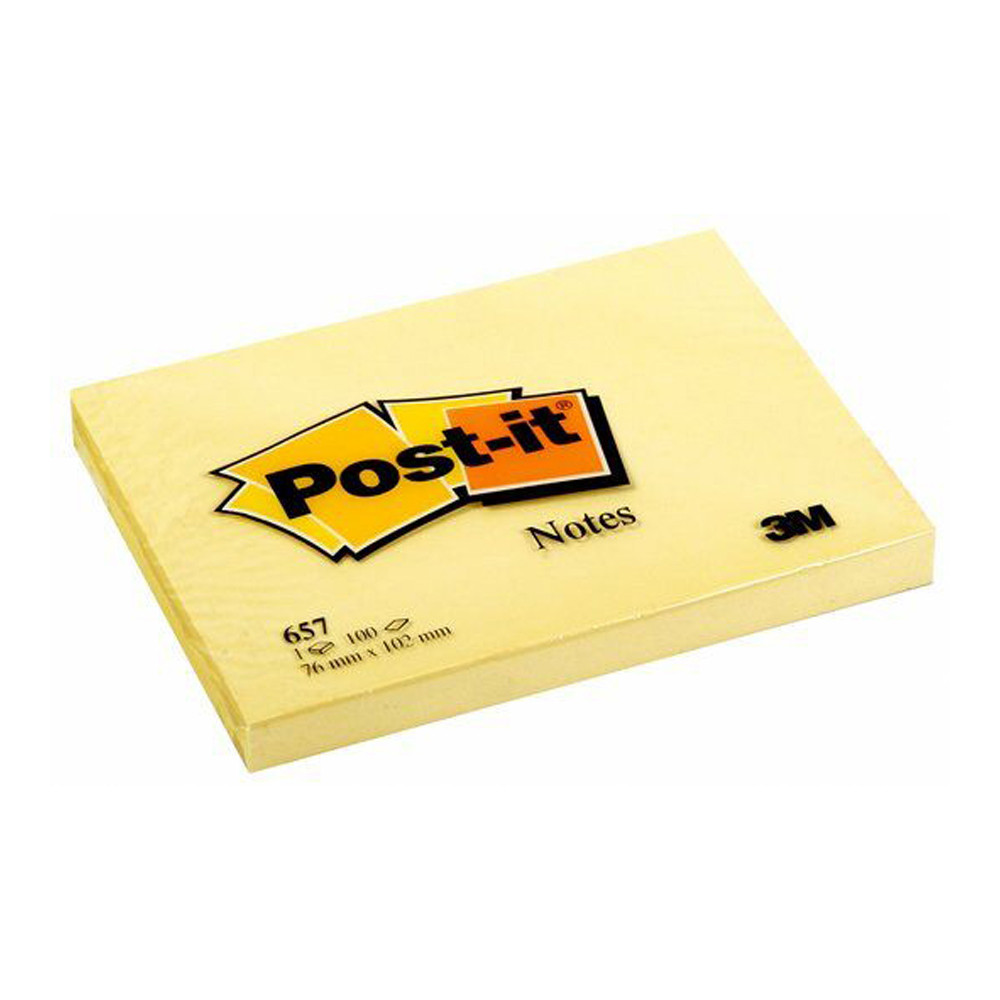 BLOCCO ADESIVO POST-IT 3M 76X102MM 100FF 657