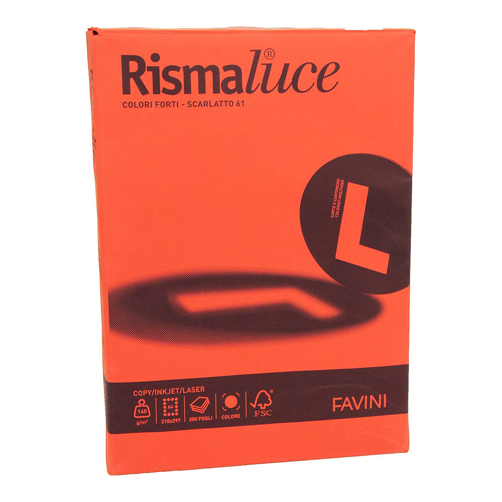 CARTONCINO A4 FAVINI RISMALUCE 140GR COLORI FORTI (CF.200FF)