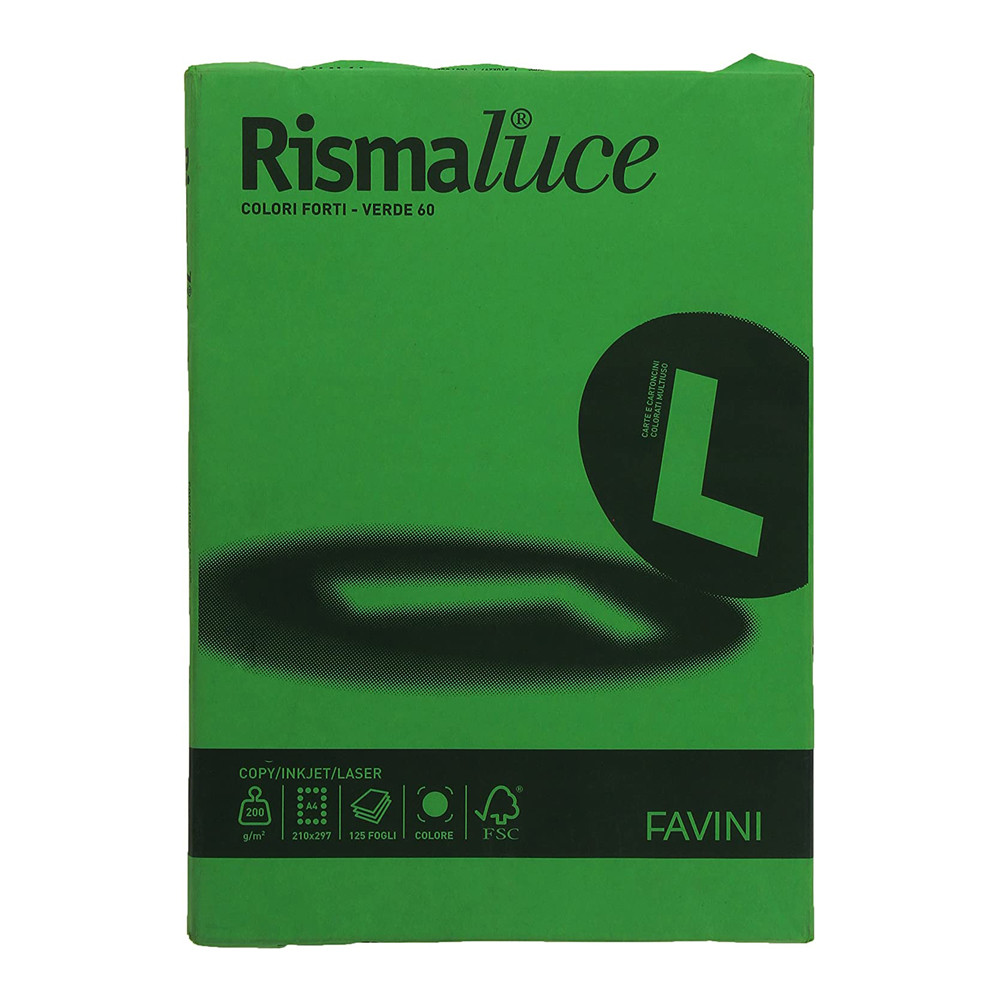 CARTONCINO A4 FAVINI RISMALUCE 140GR COLORI FORTI (CF.200FF)