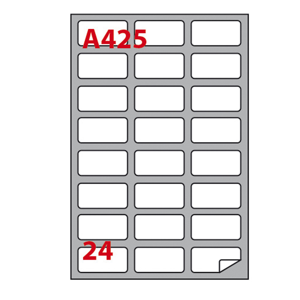 ETICHETTE MARKIN A425 64X34MM (24ET.X100FF) ANG/A RROT.PERMANENTI X FOTOC./INKJET7LASER