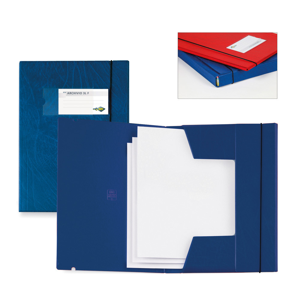 CARTELLA 3 LEMBI SEI ARCHIVIO 3L F 25X35CM CHIUS. ELASTICO