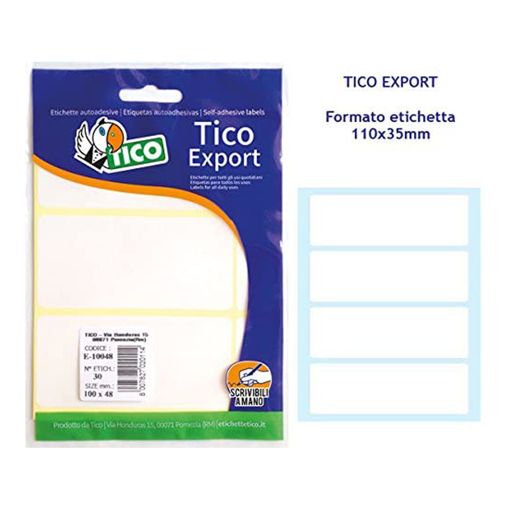 ETICHETTE A FOGLIO TICO AUTOAD. 110x35MM (4ETX10FF