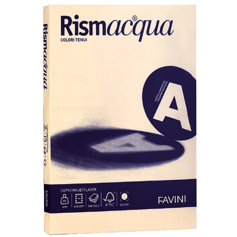 CARTA A3 FAVINI RISMACQUA 90GR COLORI TENUI (CF.300FF)