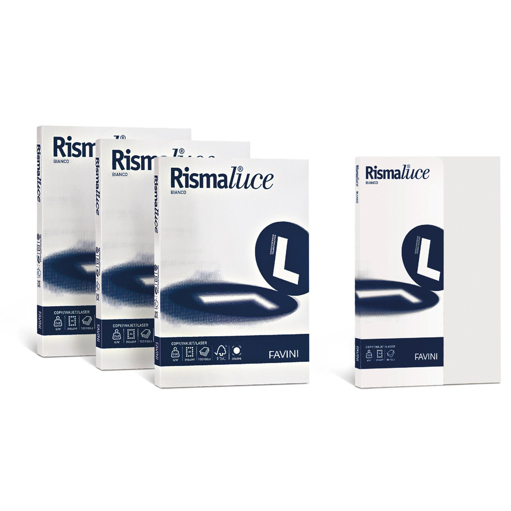 CARTONCINO A4 FAVINI RISMALUCE 240GR BIANCO (CF.100FF)