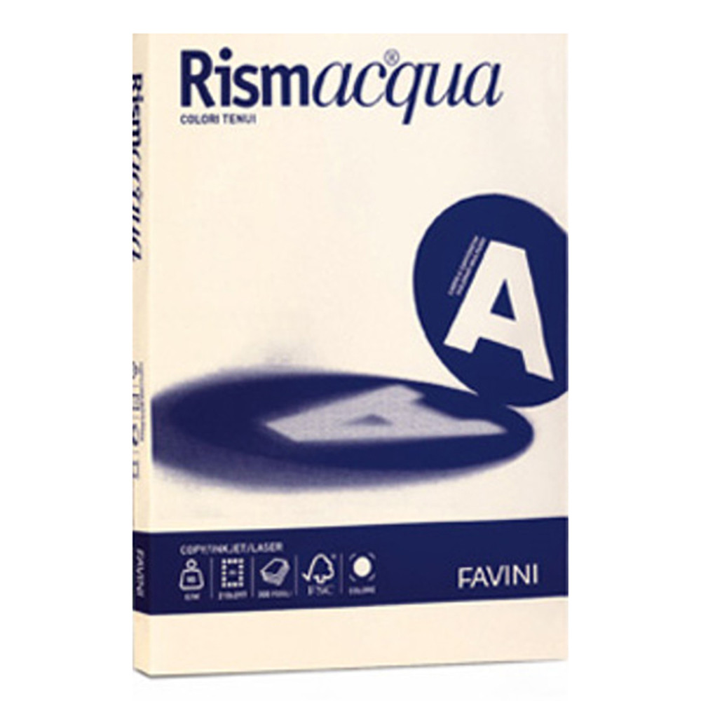 CARTONCINO A4 FAVINI RISMACQUA 140GR COLORI TENUI (CF.200FF)