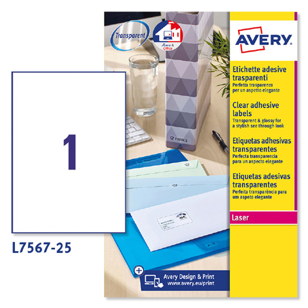 ETICHETTE AVERY QUICKPEEL 210X297MM (1ETX25FF)