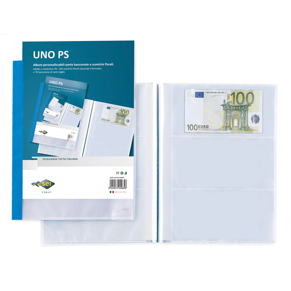 PORTASCONTRINI FISCALI PERSONALIZZ. SEI UNO PS 13 BUSTE SALDATE 3 SPAZI 9,5X19,5CM