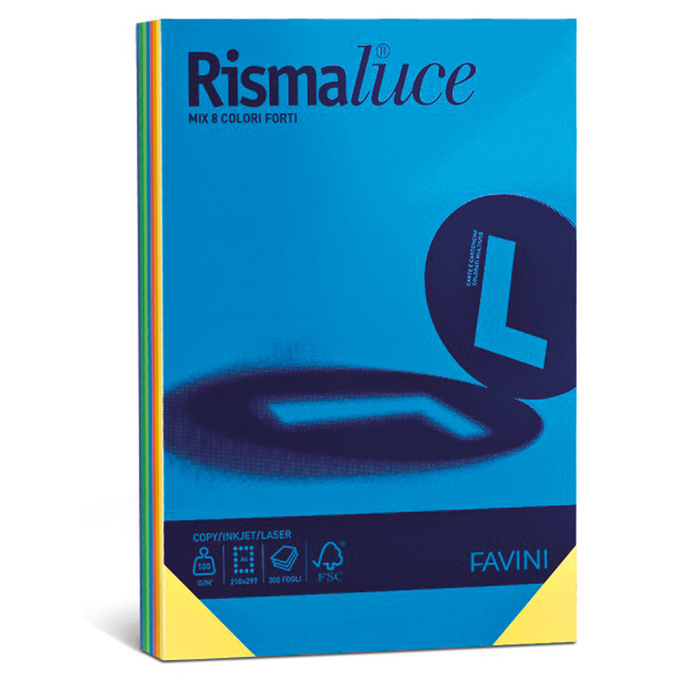 CARTA A4 FAVINI RISMALUCE 90GR COLORI FORTI (CF.300FF)