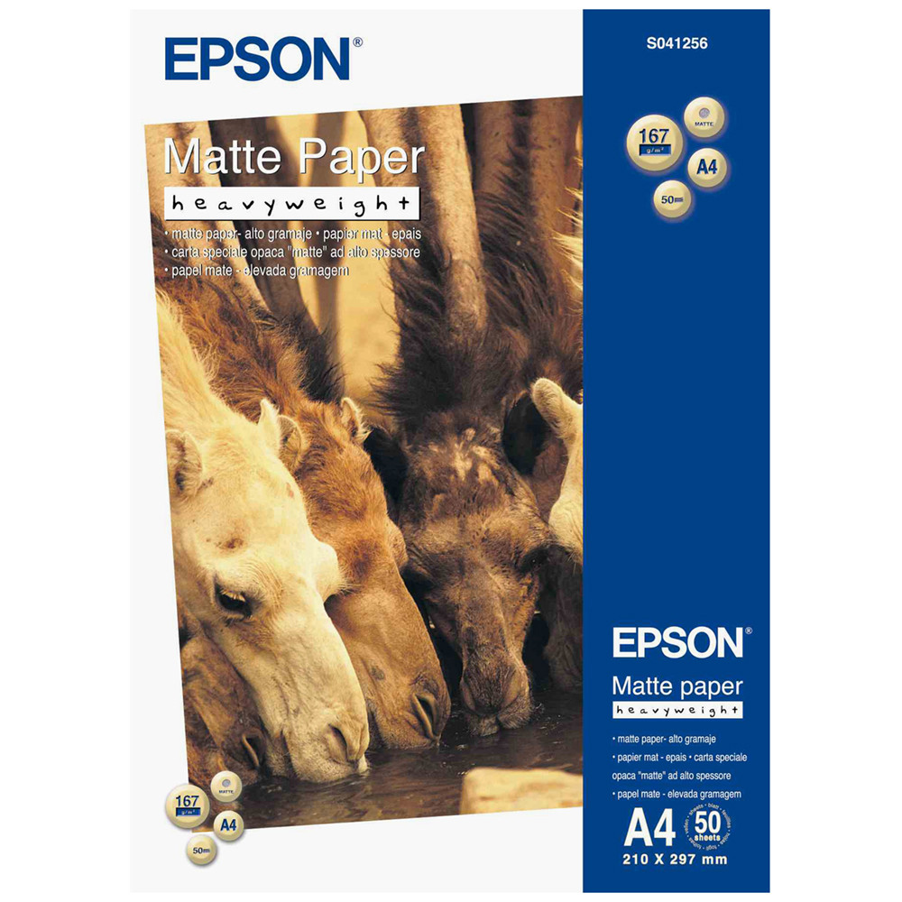 CARTA EPSON FOTO SPECIALE C13S041256 A4 50FF MATTEALTO SPESSORE - Rossetto  Store