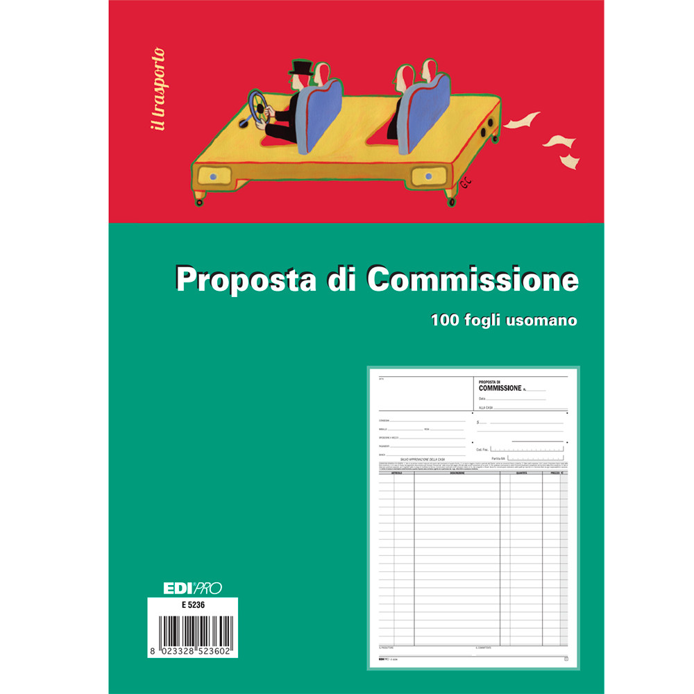 BLOCCO PROPOSTA DI COMMISSIONE A4 100FF USOMANO  H29,7X21CM