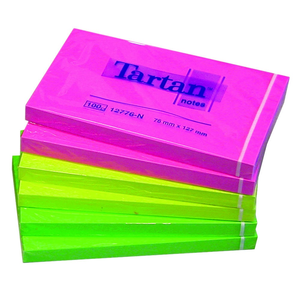 BLOCCO ADES. TARTAN NEON 76X127MM 100FF (CF.6PZ) 12776-N