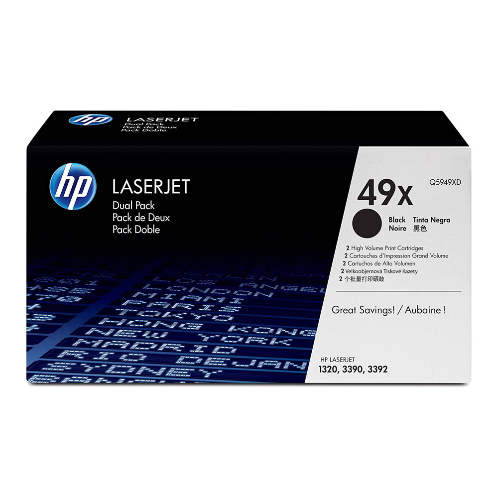 Q5949XD TONER HP LJ 1320-3390-3392 DUAL PACK NERO