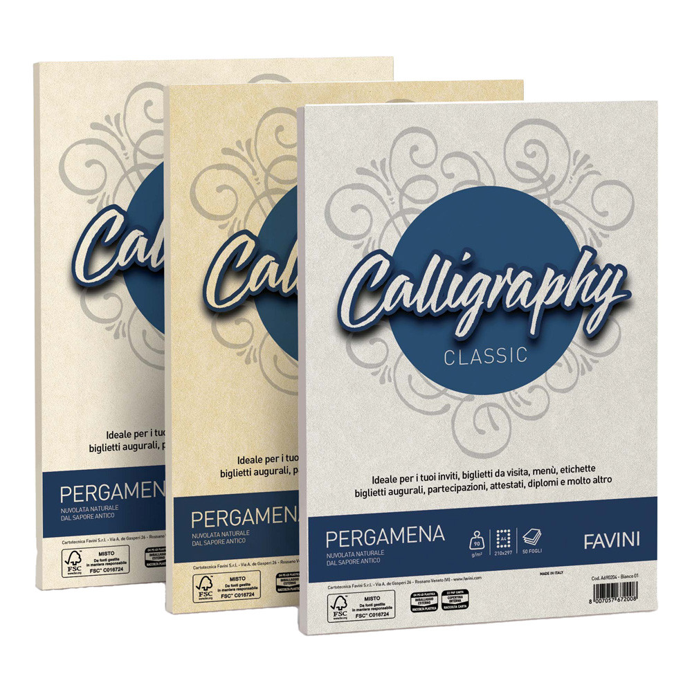 CARTA A4 FAVINI CALLIGRAPHY PERGAMENA 190GR (CF.50FF)