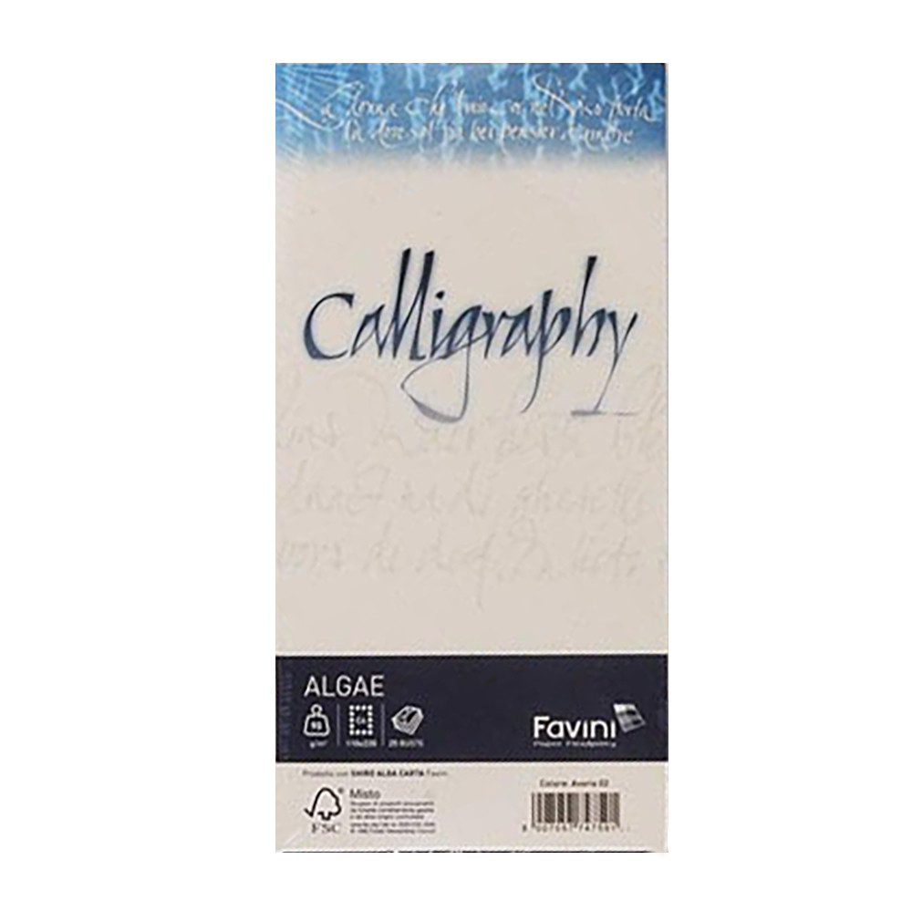 BUSTA FAVINI CALLIGRAPHY ALGA 90GR 11X22CM (CF.25PZ)