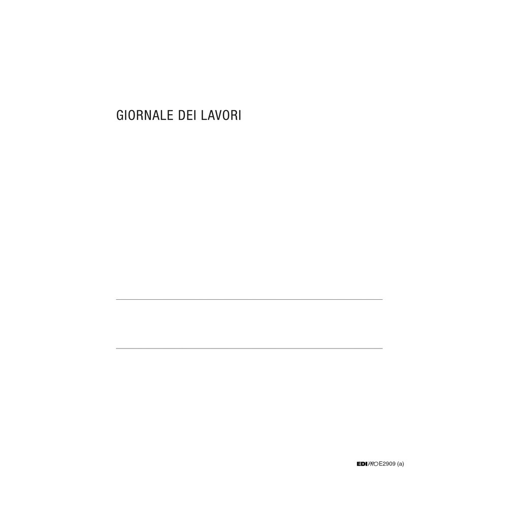 REGISTRO GIORNALE DEI LAVORI 47 PAG H31X21CM E2909