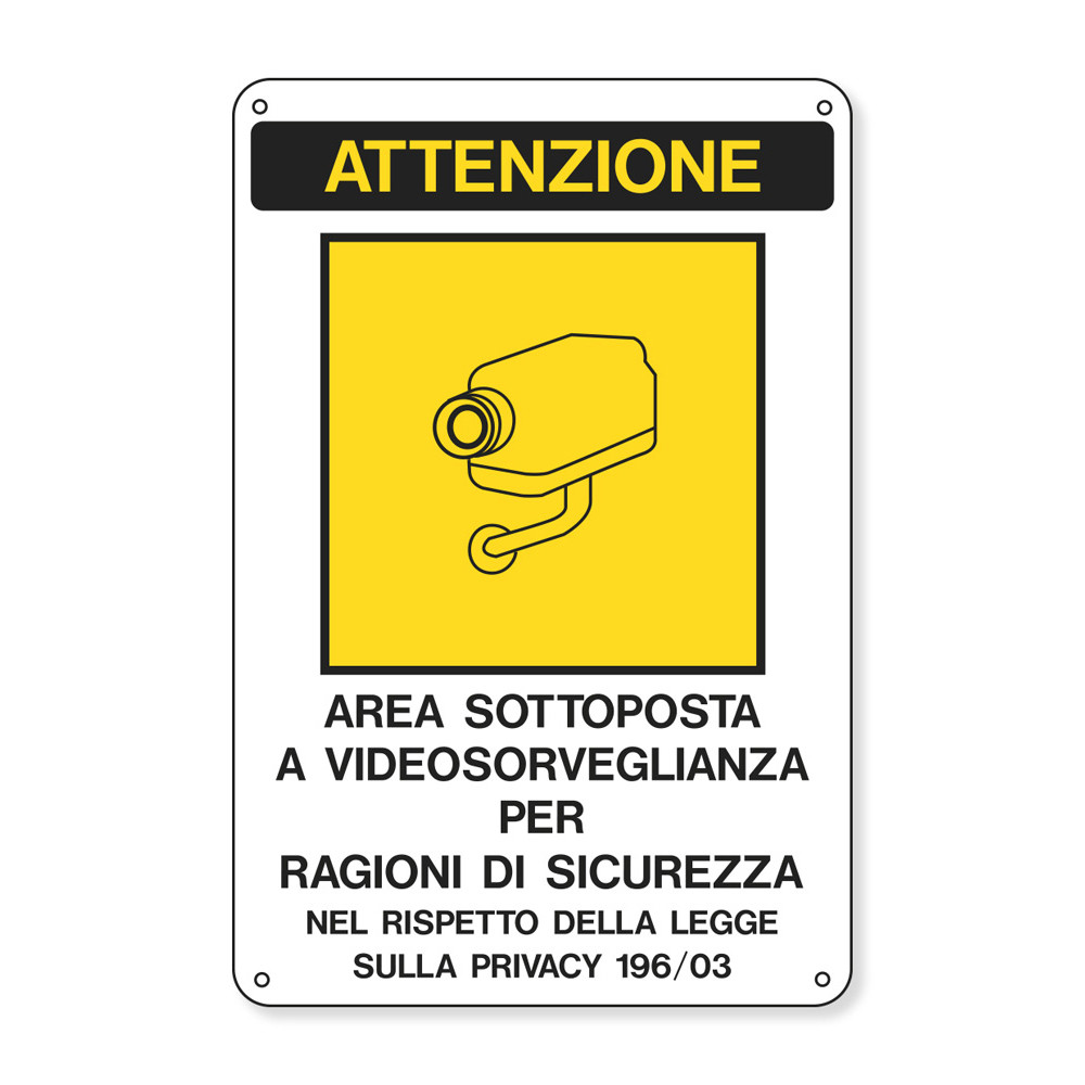 CART. ALL. 'AREA SOTTOPOSTA A VIDEOSORV.'300X200MM