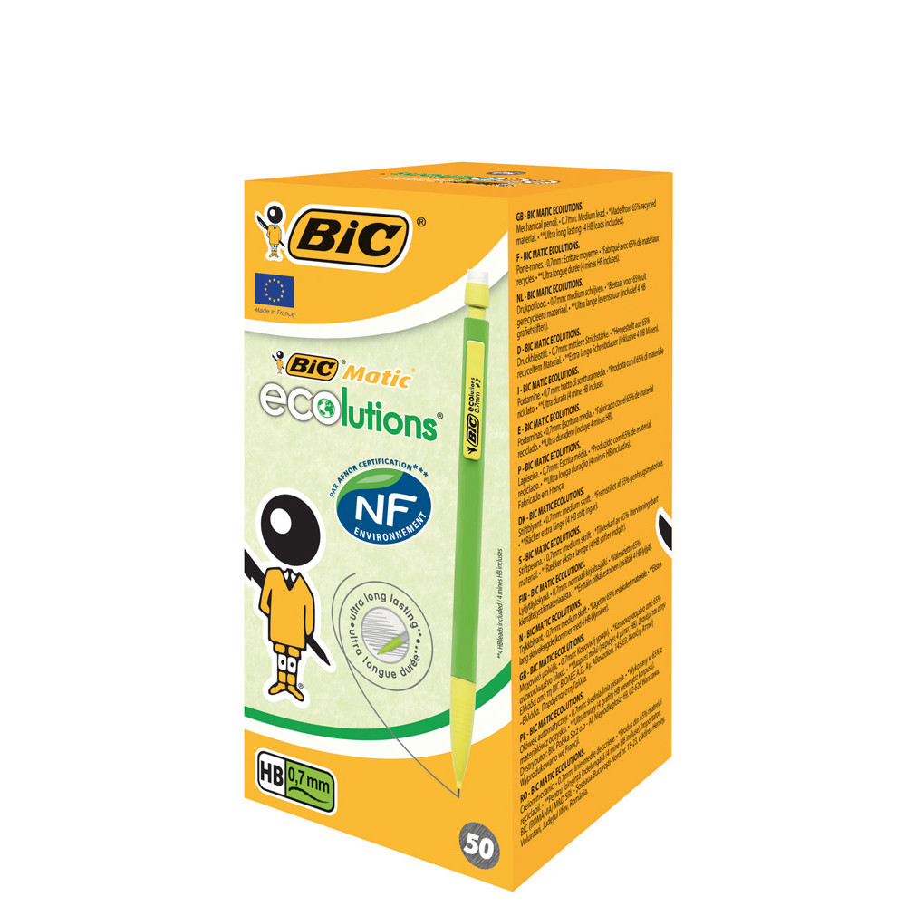 MATITA AUTOM. BIC MATIC ECOLUTIONS 0,7MM (CF.50PZ) GRAD.HB