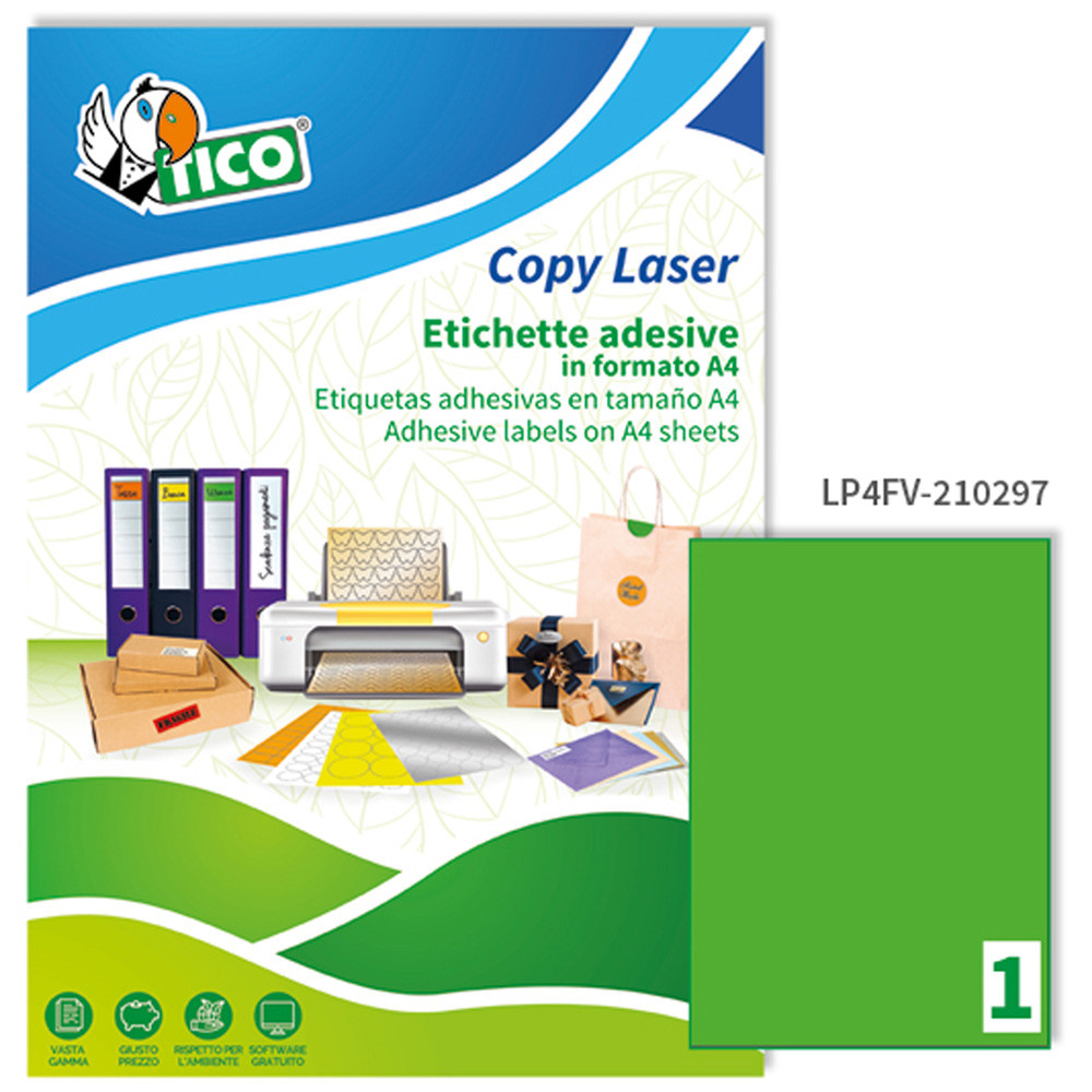 ETICHETTE COPY LASER TICO210X297/A4 1ETX70FG VEFLU