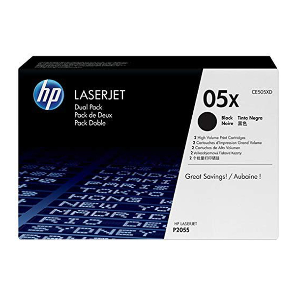 CE505XD TONER HP LJ P2055DUAL PACK NERO