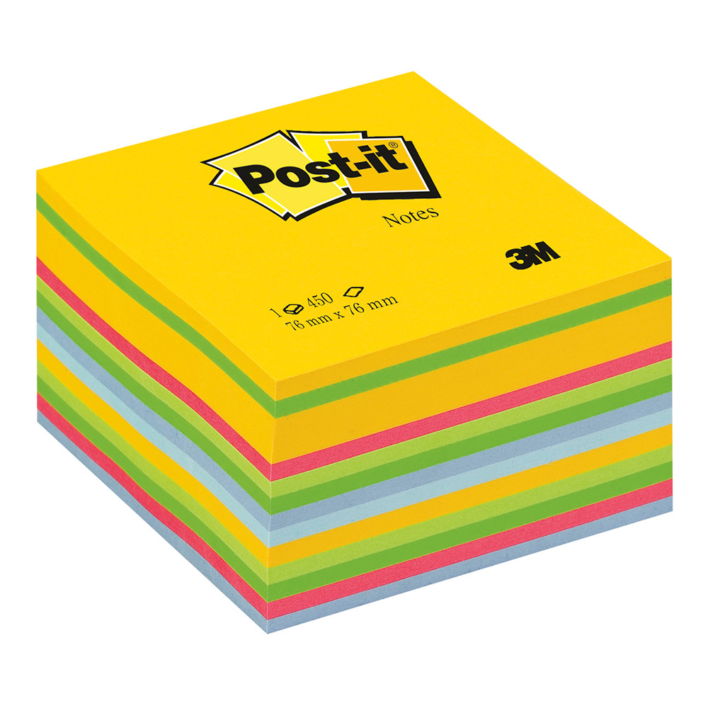 BLOCCO CUBO POST-IT 3M 76X76MM 450FF ULTACOLOR 2030U