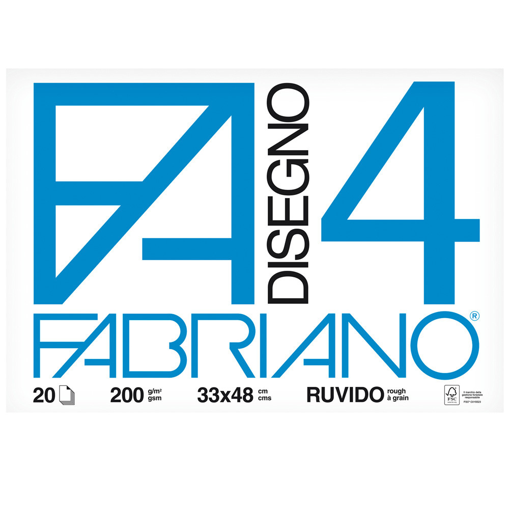 BLOCCO DISEGNO FABRIANO4 RUVIDO 33X48CM 200GR/MQ (CF.20FF)