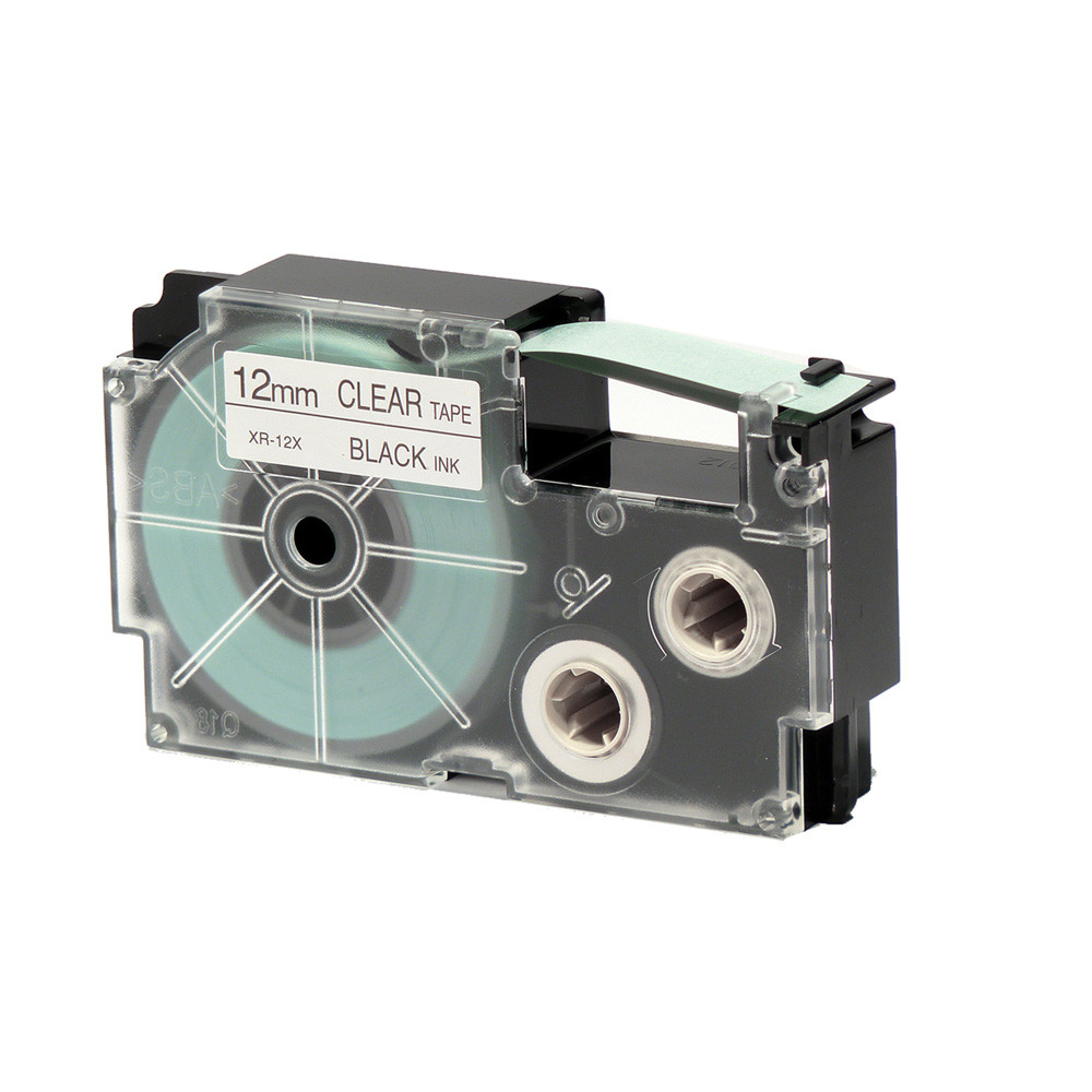 NASTRO ETICH. CASIO EZ MM12X8MT CAR.NERO/F.DO TRASPARENTE XR-12X