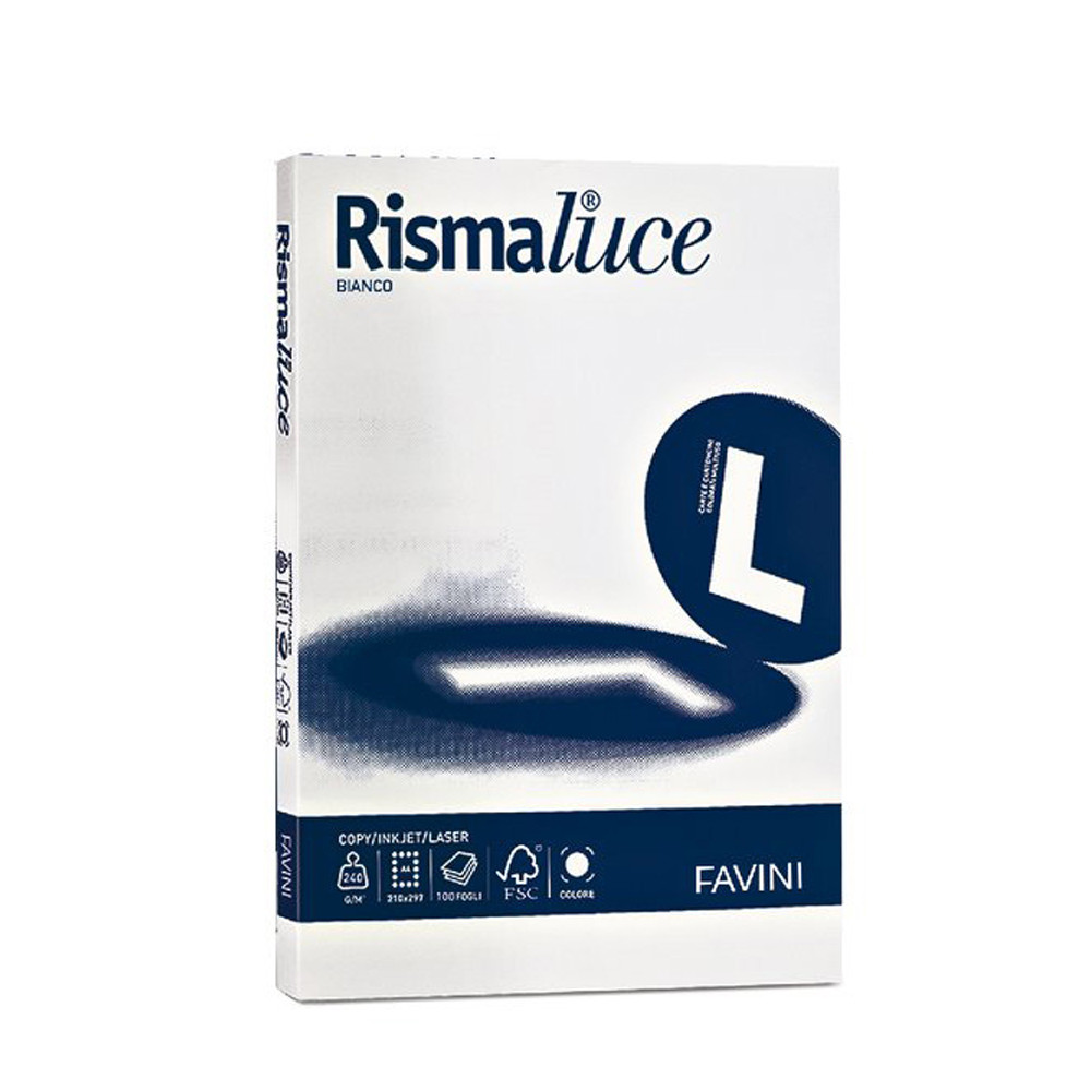 CARTONCINO A4 FAVINI RISMALUCE 200GR BIANCO (CF.125FF)