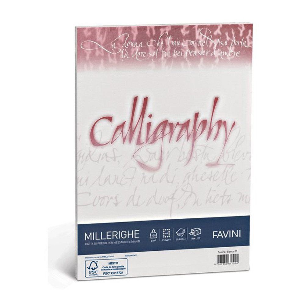 CARTA A4 FAVINI CALLIGRAPHY MILLERIGHE 200GR (CF.50FF)