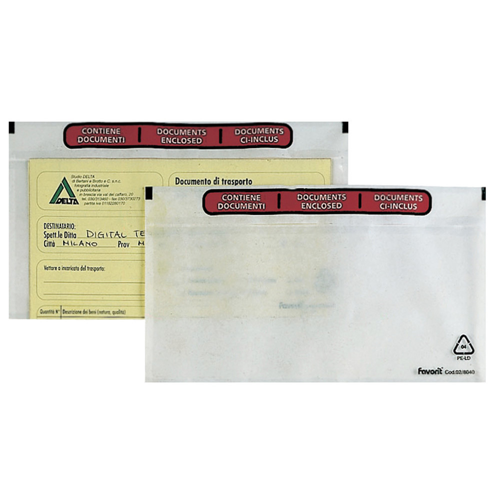 BUSTE SOVRACOLLO CON STAMPA 23X11CM (CF.100PZ)