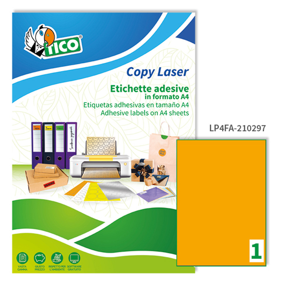 ETICHETTE COPY LASER TICO 210X297MM COLORATE(70FF)