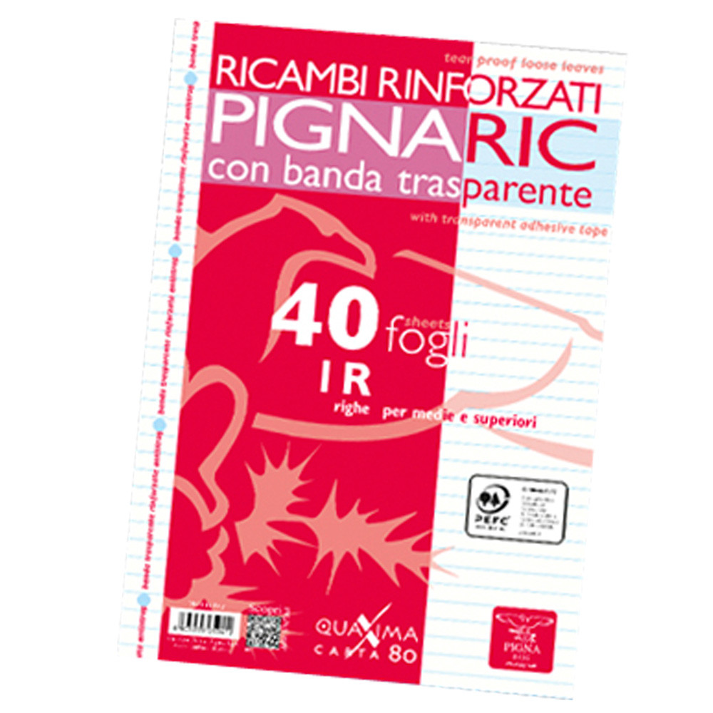 RICAMBIO RINFORZATI PIGNARIC PERF.UN. A4 80GR 40FF