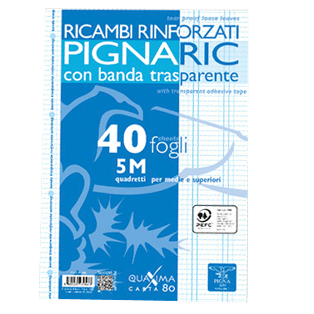 RICAMBIO RINFORZATI PIGNARIC PERF.UN. A4 80GR 40FF