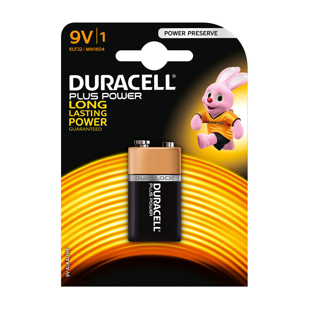 BATTERIA DURACELL PLUS POWER TRANSISTOR 9V MN1604