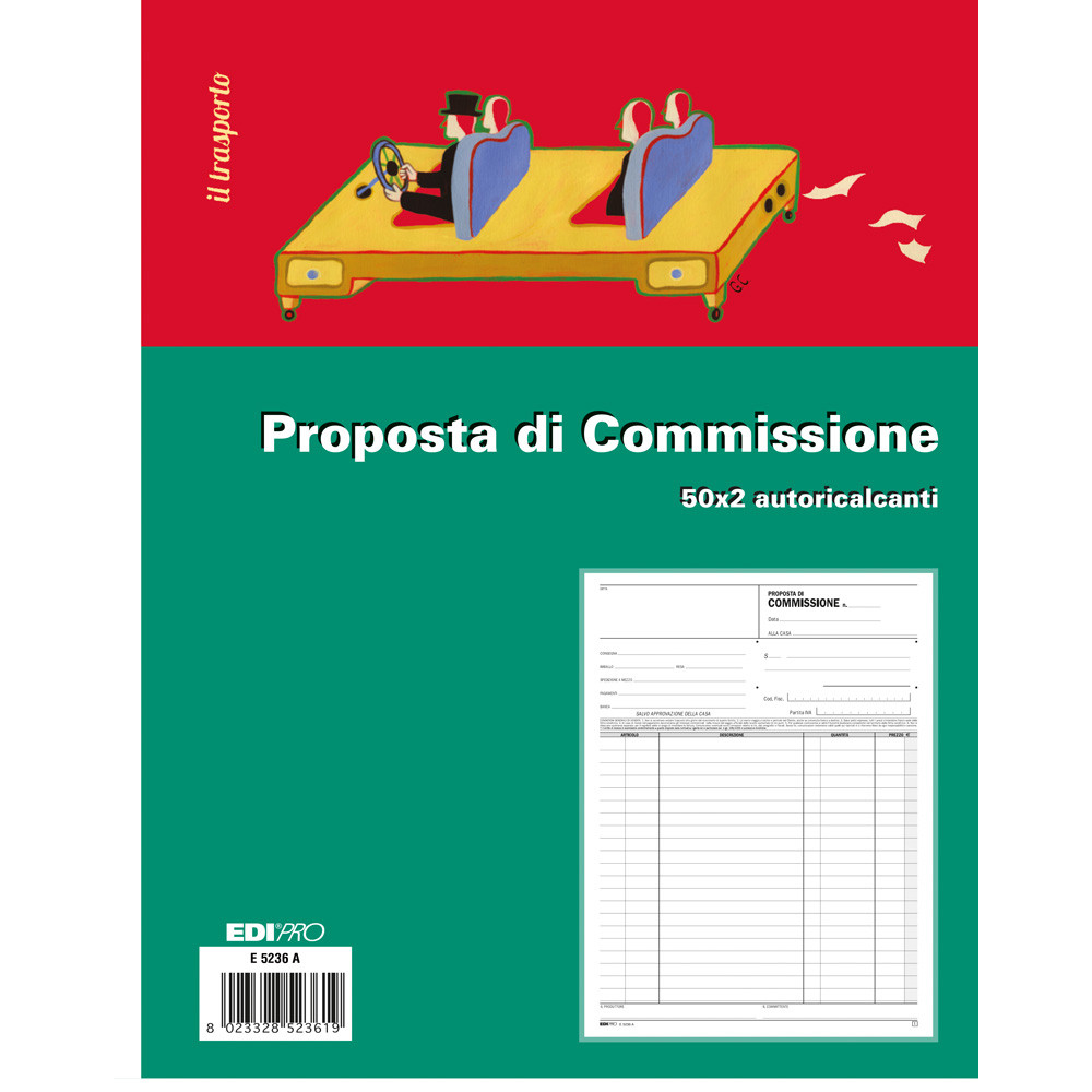 BLOCCO PROPOSTA DI COMMISSIONE A4 50FFx2CP H29,7X21CM