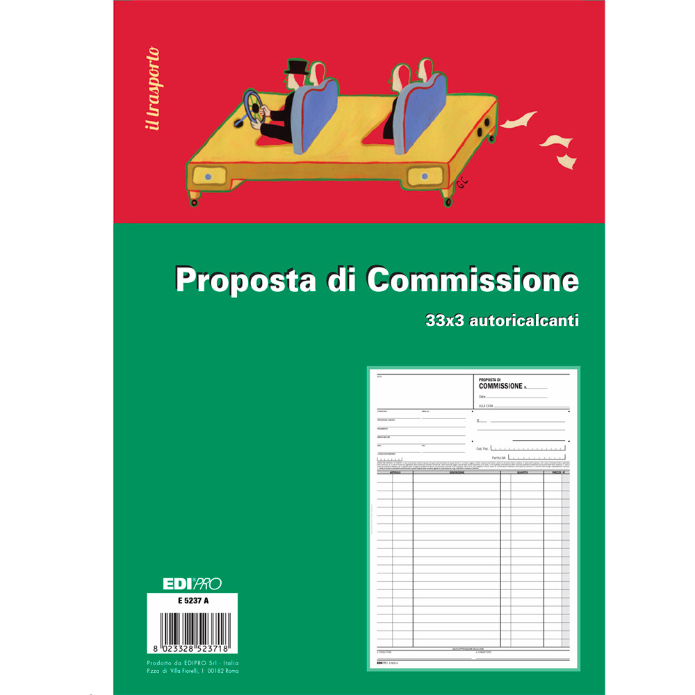 BLOCCO PROPOSTA DI COMMISSIONE A4 33FFx3CP H29,7X21CM