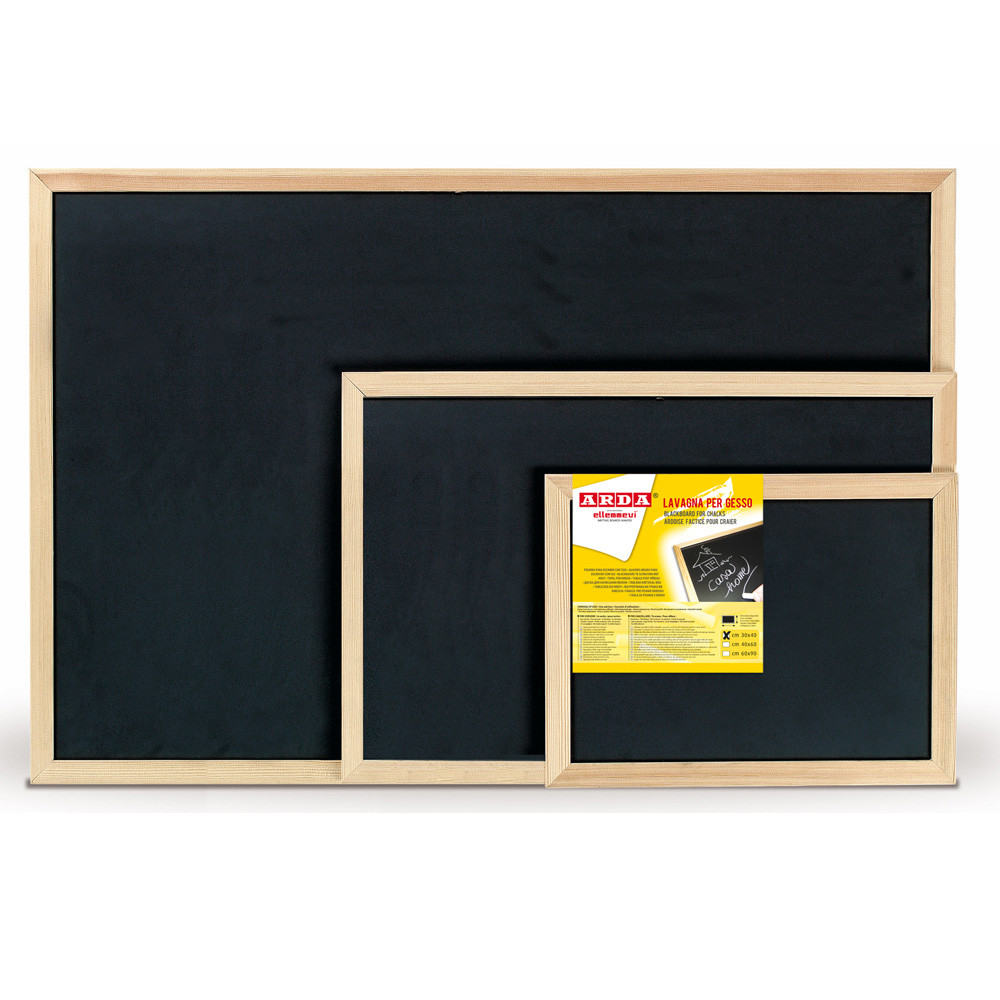 LAVAGNA TIPO ARDESIA NERA CORNICE IN LEGNO 40X60CM