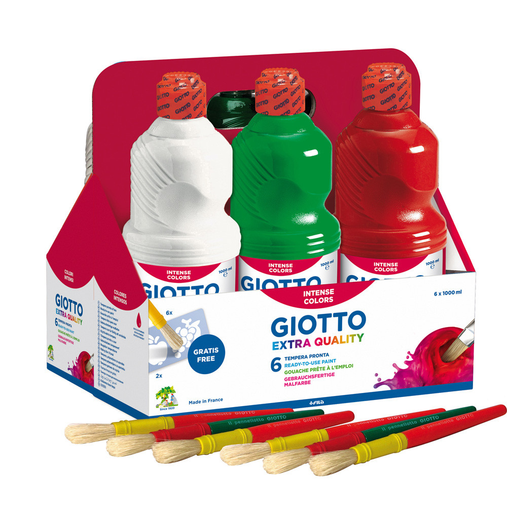 SCHOOLPACK 6 FLACONI TEMPERA PRONTA 1000 ML ASSORT