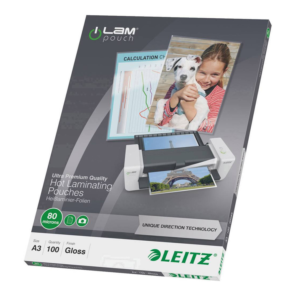 POUCHES X PLASTIF. LEITZ UDT A3 80MY