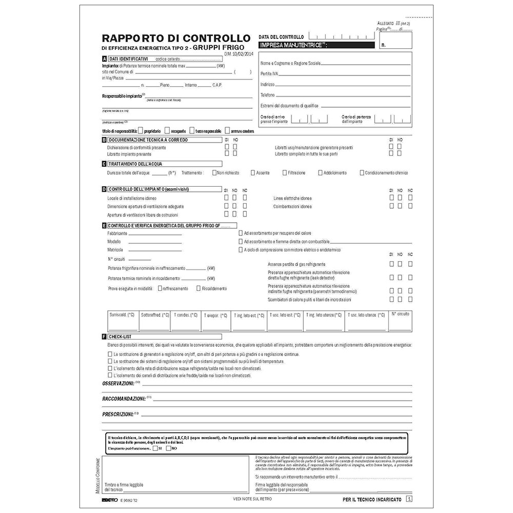 RAPPORTO DI CONTROLLO DI EFFICIENZA ENERG.T2 31X21