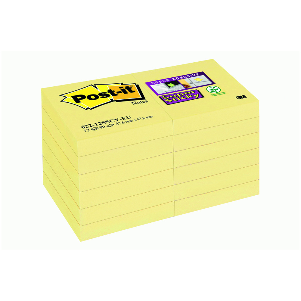 POST-IT 3M S.STICKY 47,6X46,6MM 90 FF GIALLO CANARF