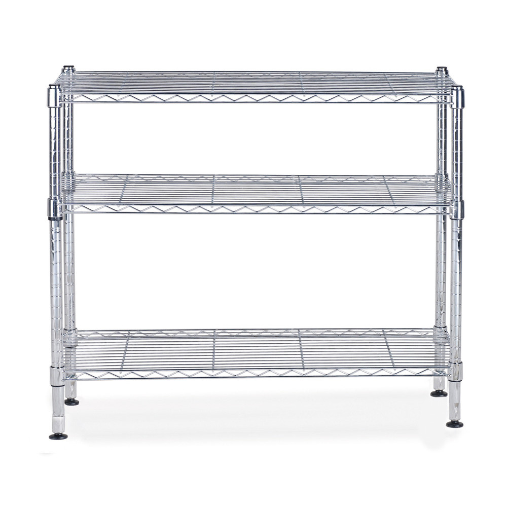 SCAFFALE IN FILO METALL.CROMATO 3 RIP.L90XP35XH90CM