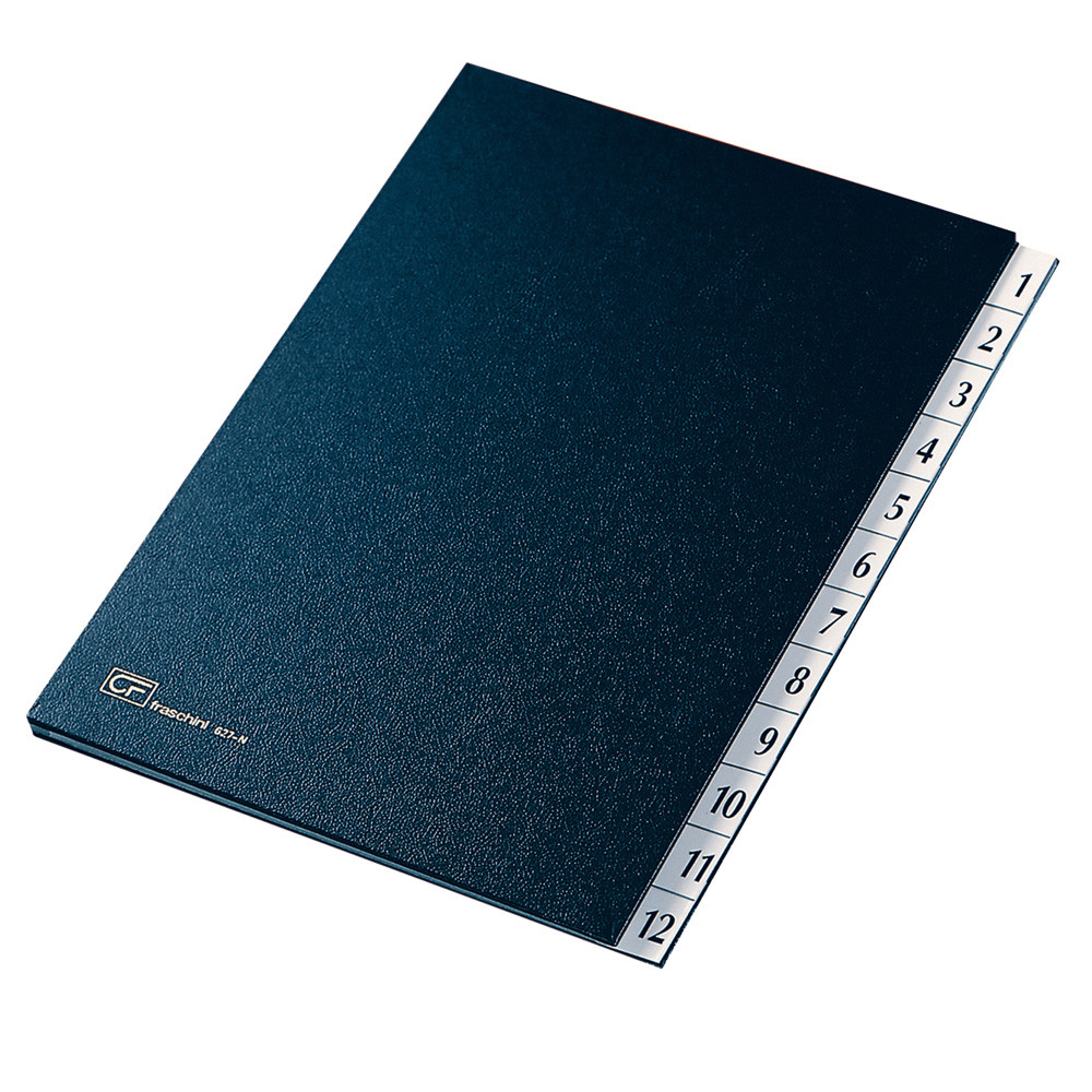 LIBRO MONITORE NUMERICO 1-12 24X34CM 12 SCOMPARTI DORSO A SOFFIETTO COPERTINA DERMOIDE