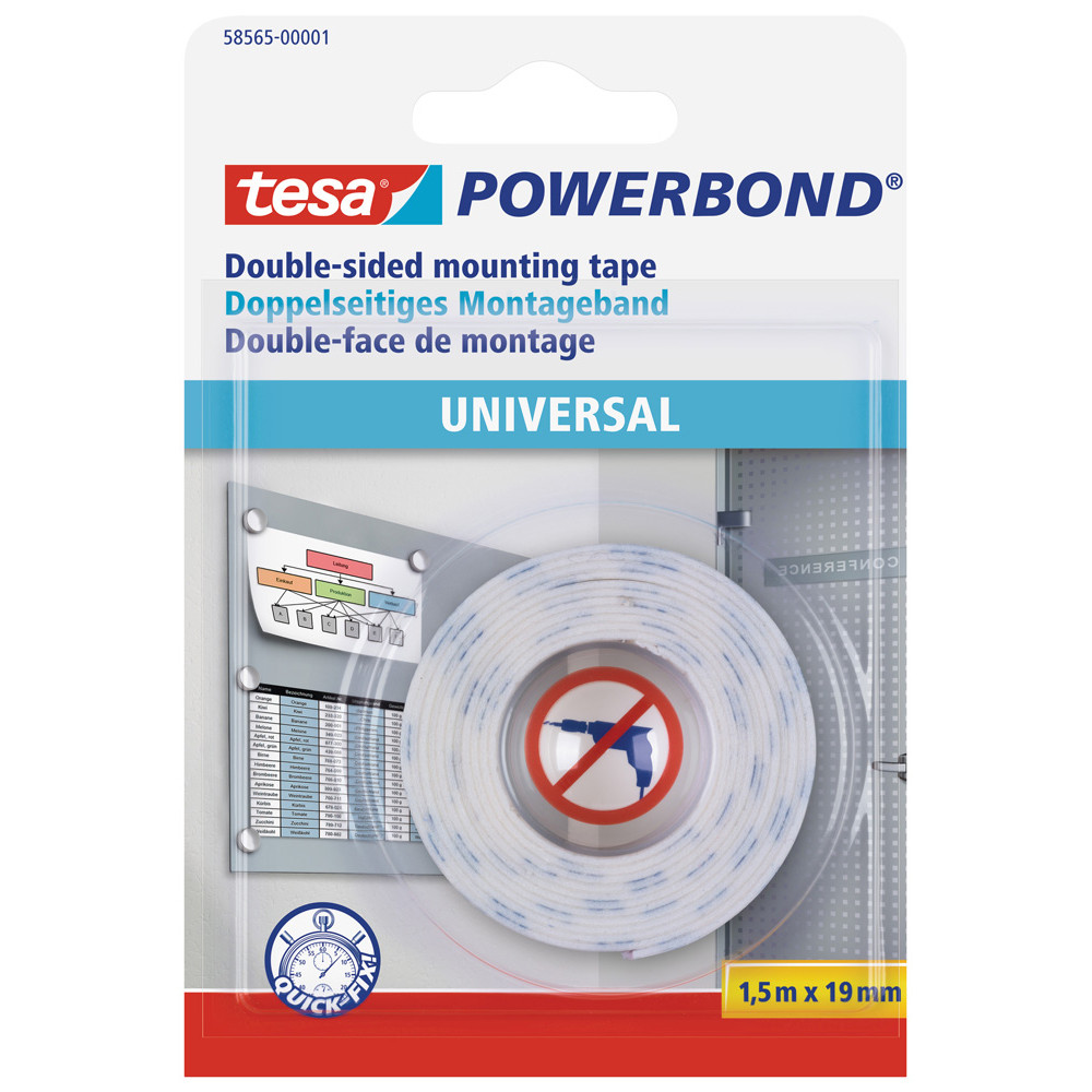 NASTRO BIADES. POWERBOND TESA UNIVERSAL 19MMX1,5MT