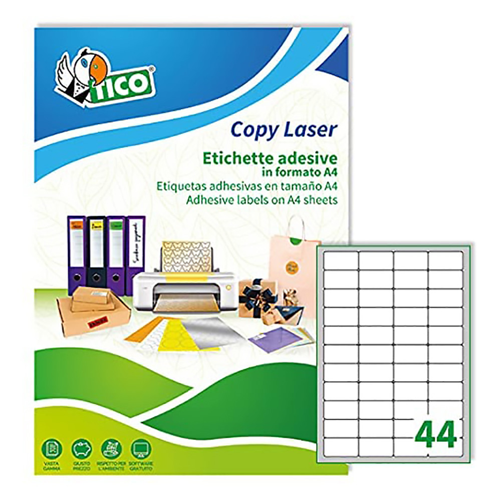 ETICHETTE COPY LASER TICOA4 LAS/INK 47,5X25,5 MM  (CONF.100)