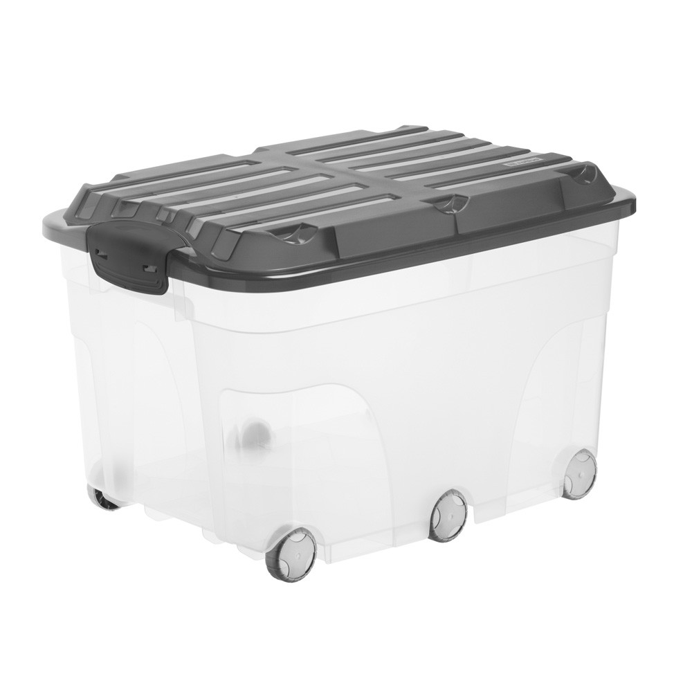 CONTENITORE ROLLER PPL C/COP.NERO  60X40X36CM 60LT